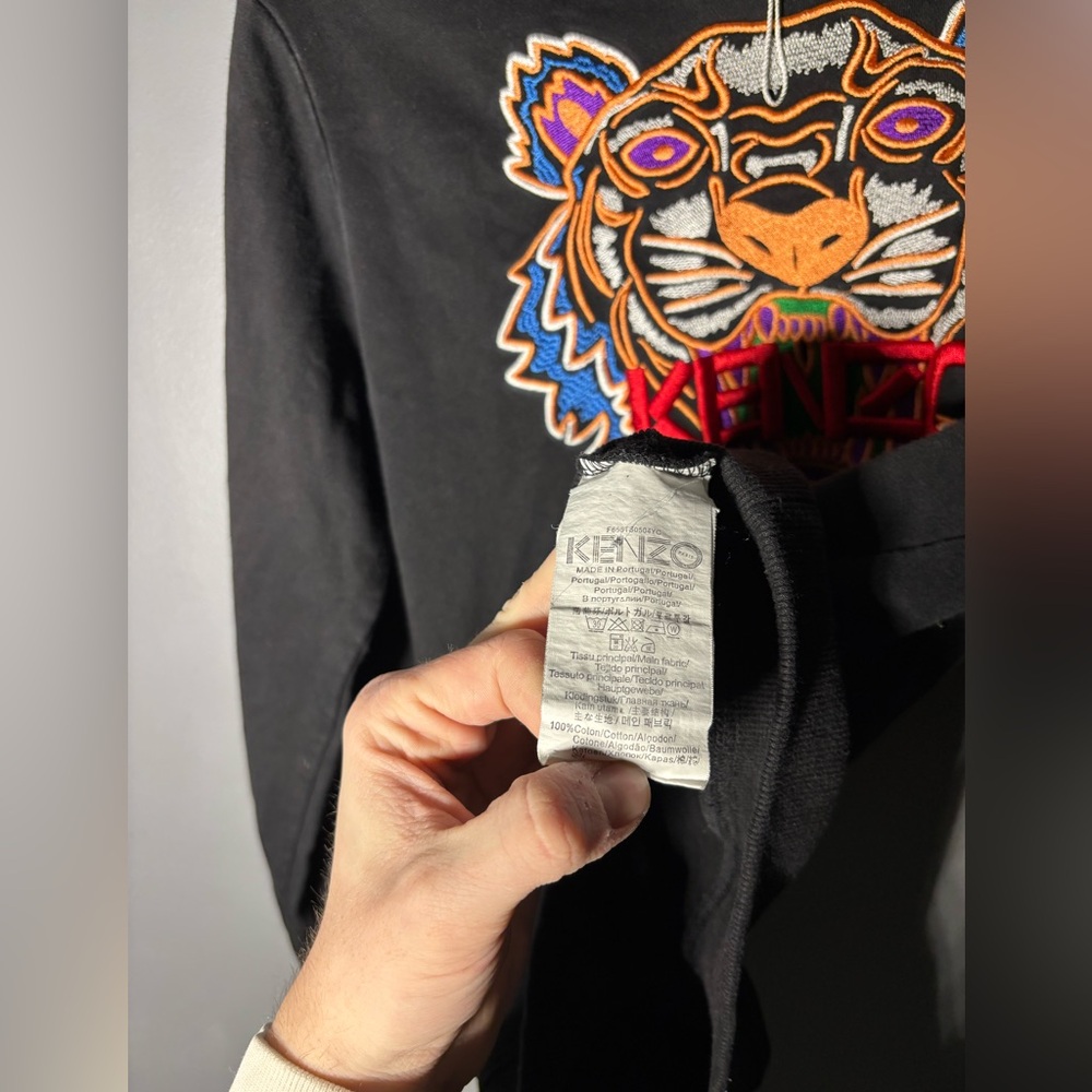 Kenzo Black Tiger Embroidered Hoodie Women’s Size Small - Picture 2 of 5